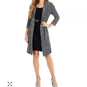 Connected 3/4-Sleeve Belted Jacket Dress size 6